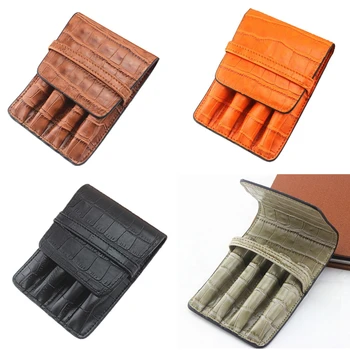 

Crocodile Skin Pattern Roller Fountain Pens Case Pouch Separate Slot Pen Case Holder for 4 Pen School Office Supplies C26