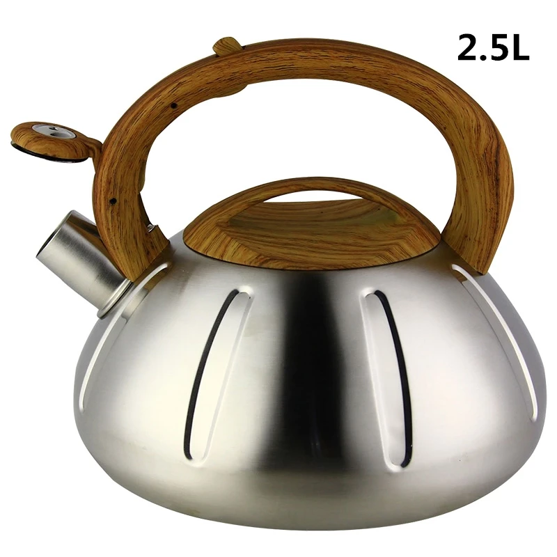 Домашний чайник из нержавеющей стали, полусферическая индукционная плита, газовая плита с плоским дном из нержавеющей стали, чайник со свистком - Цвет: 2.5