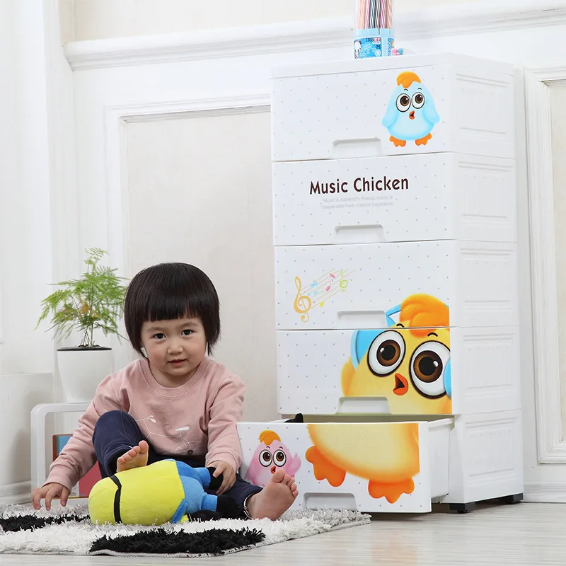 

Plastic Storage Cabinet Children Baby Toy Storage Multilayer Five-Tier Drawer-type Organizing Combination Storage Box