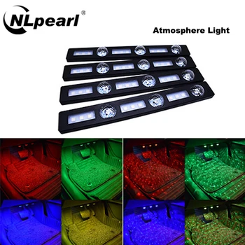 

Nlpearl 2x/4x Decorative Lamp Car LED Strip Light Auto Ambient Lights Kit Multiple Modes Automotive Interior Decorative Lights