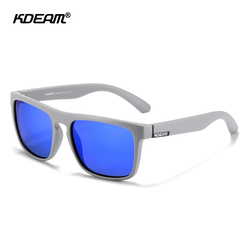 KDEAM 30 Colors Available Top Square Men's Sunglasses Polarized and UV400 Protection Translucent Glasses Frame Mirror_voghion.com