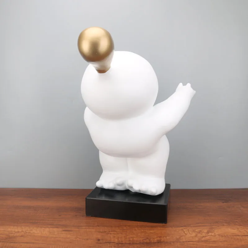 Европейский Большой креативный Bubble Man рисунок искусство Скульптура абстрактный персонаж статуя смола+ FRP ремесла украшения дома R3027