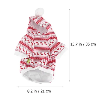 

Winter Dog Hooded Coat Christmas Elk Design Clothes Adorable Pet Party Outfit