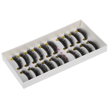 

10 Pairs Natural False Eyelashes Invisible Clear Band Model (100)