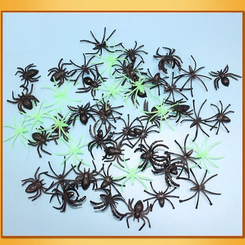 30PCS Plastic Black Spider Trick Toy Halloween Haunted House Prop Decorations Christmas Children's Day Gift