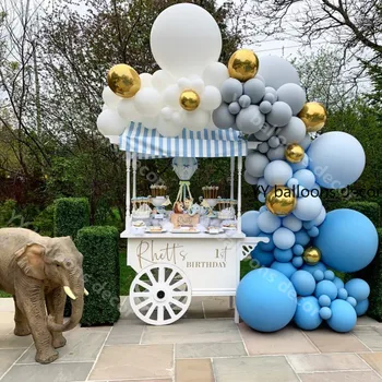 

143pcs/Set DIY Balloon Garland Arch Set Light Blue Macaron White Latex Gold Mixed Wedding Birthday Baby Shower Party Decor