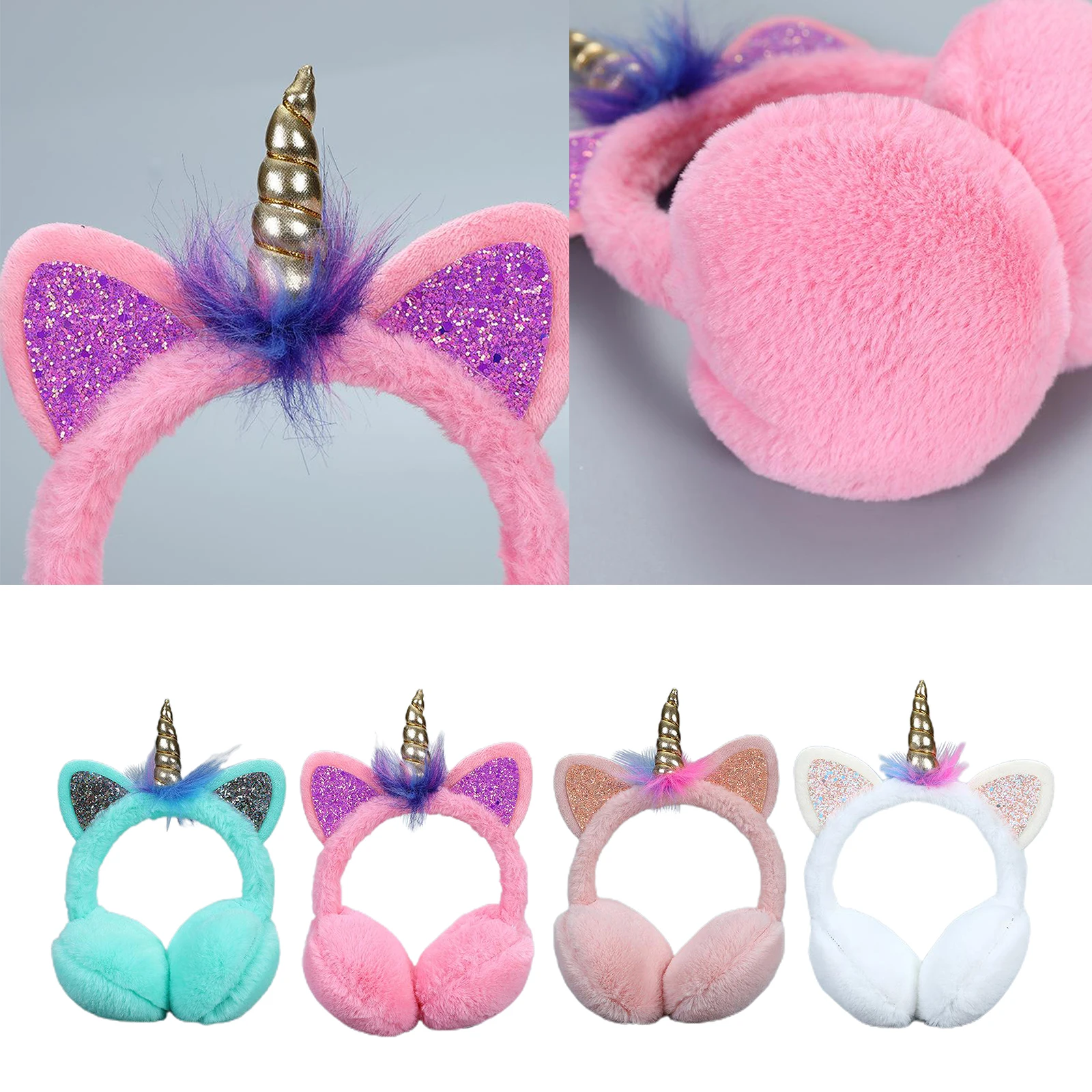 New fur solid Warm Material Cute shape Children Adults Children Winter casual Women Girl Artificial Fur Ear Warmer Cat Earmuff