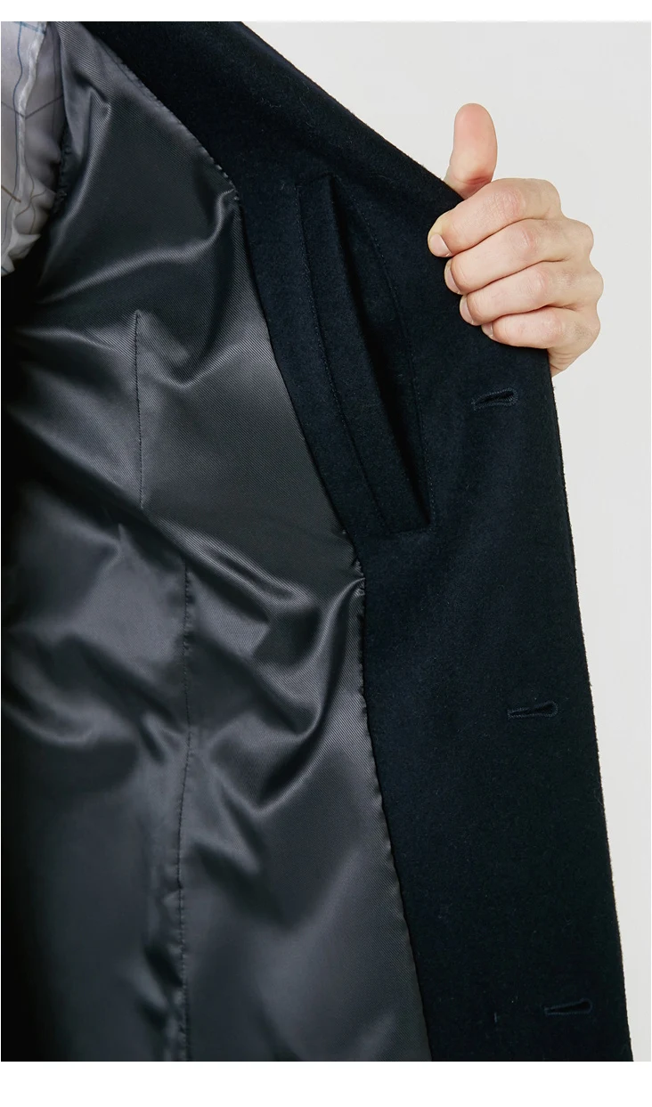 Избранное мужское осенне-зимнее шерстяное кашемировое пальто средней длины | 419127512
