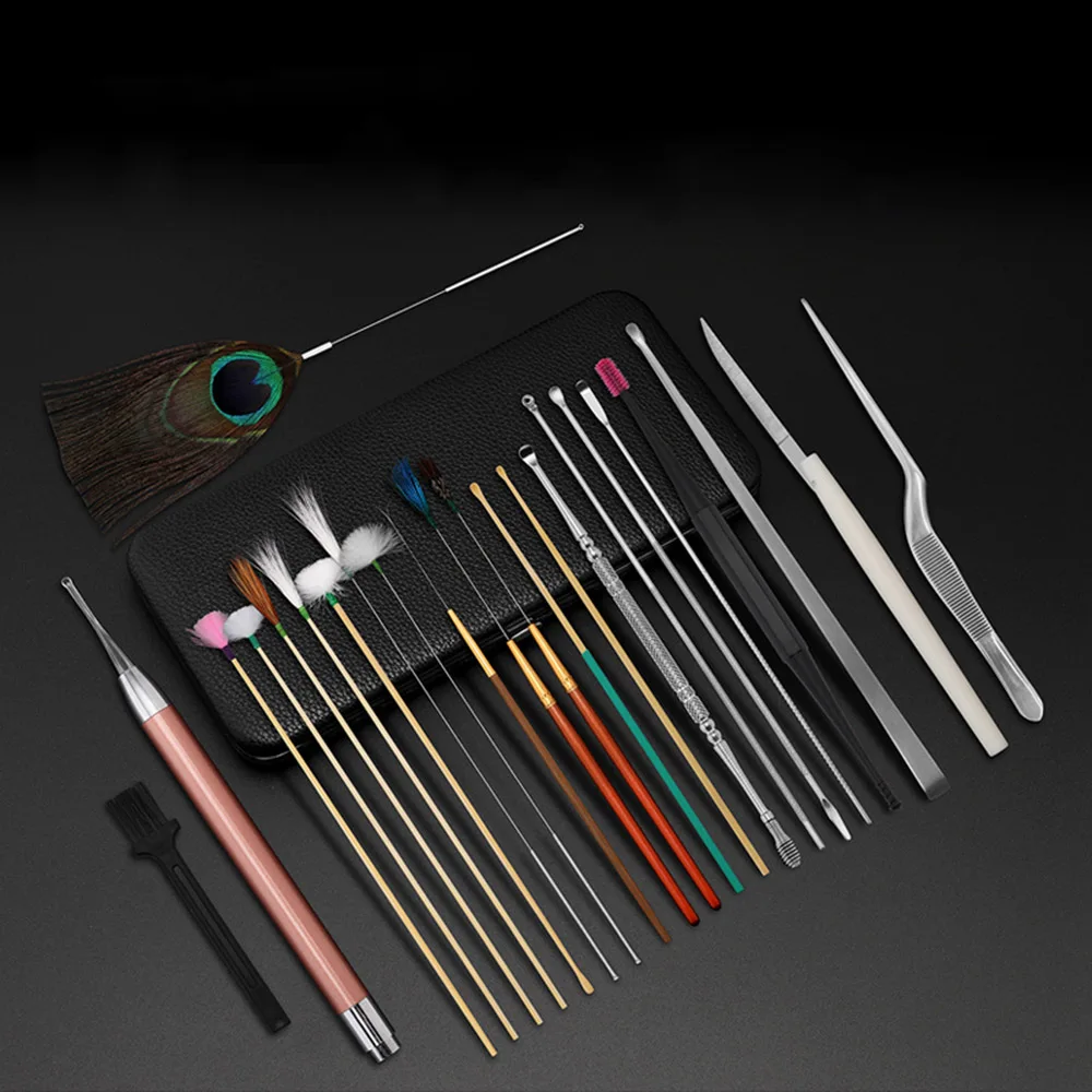 23PCS Ear Wax Removal Tool Kit Ear Pick Set Earwax Remover Spoon Ear Cleaning Care Tools with LED Light for Adult Ear Care 5