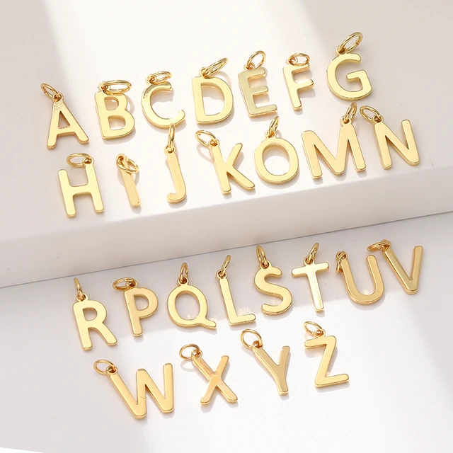 Gold Letter Charms Necklaces  Letter Charms Jewelry Making - 26pcs Letter  Charm - Aliexpress