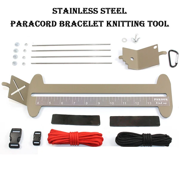 Metal WithParacord A Паракорд Браслет производитель браслет Вязание Инструмент Деревянный Металл DIY Паракорд джиг Ткачество инструменты парашютный шнур плетение ремесло комплект - Цвет: Metal WithParacord A