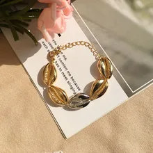 Ocean Wind Temperament Bracelet Metal Gold Atmosphere Earrings Exaggerated Personality Ladies atmosphere Irregular Bracelet