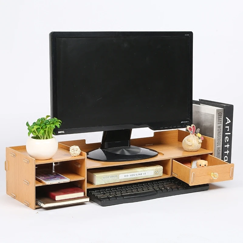 Desktop Tv Cabinet Computer Monitor Screen Increased Shelf Desk