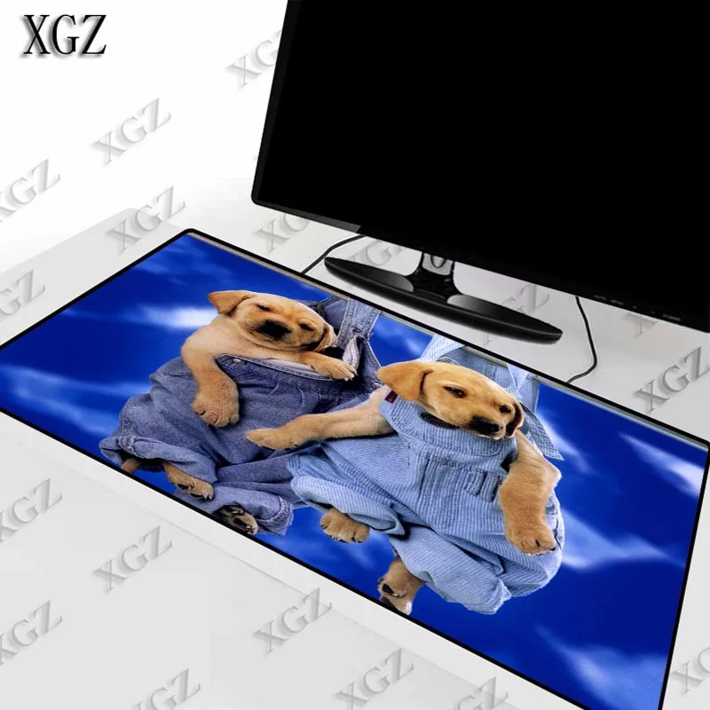 

XGZ Animal Cute Dog Large Gaming Mouse Pad Lock Edge Mat Laptop Computer Keyboard Desk for Dota CSGO LOL