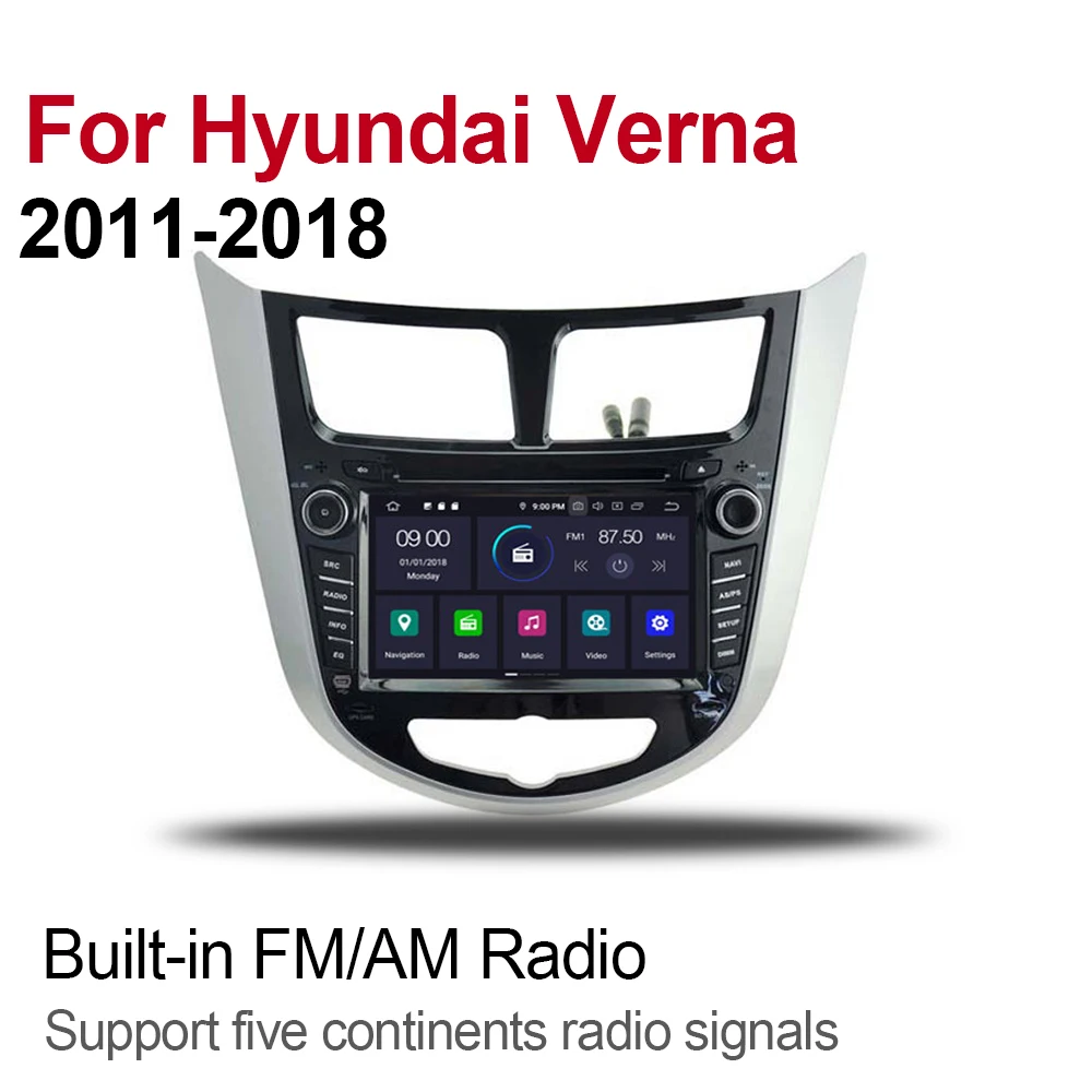 ZaiXi 4 ГБ android 9,0 автомобильный dvd-плеер для hyundai Verna 2011~ мультимедийная карта gps-навигации автомобильное радио Wi-Fi Bluetooth