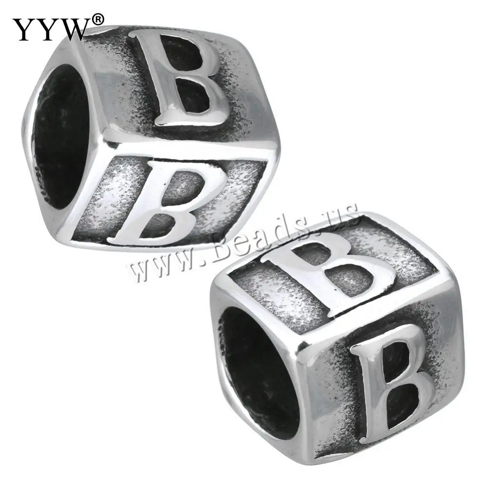 10pcs/Lot Stainless Steel Large Hole Beads 8mm Diy Handicraft Accessories Findings Loose Spacer Beads For Jewelry Making