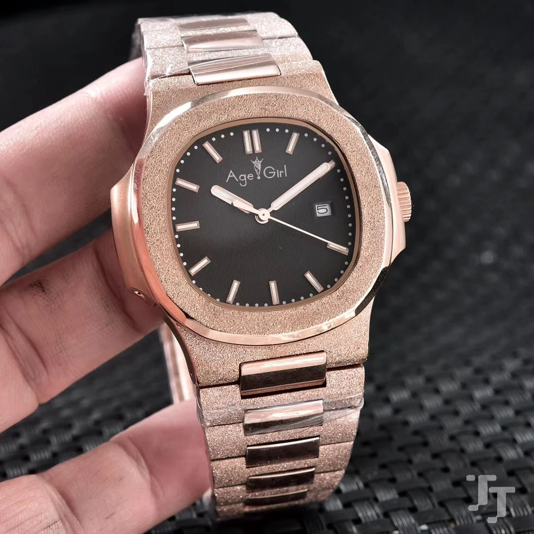 

Luxury Brand New Men Japanese Quartz Diver Watch Stainless Steel Sapphire Matte Diamond Case Limited Sport Silver Rose Gold AAA+
