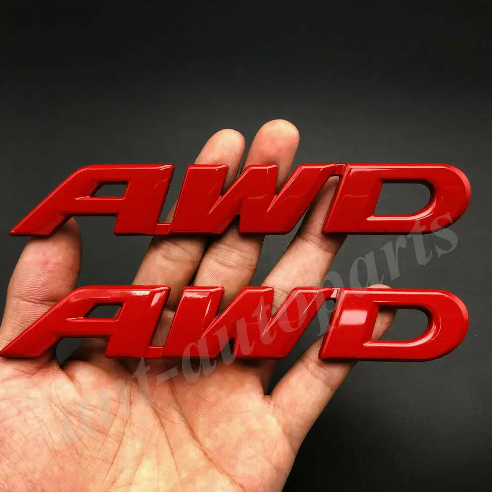 

2pcs 3D Metal AWD Car Auto Trunk Emblem Badge Decals Sticker V6 4X4 SUV 4WD