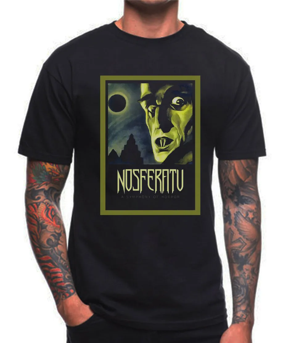 Nosferatu футболка Ретро Винтаж немецкий фильм ужасов 1920'S вампир Высокое качество
