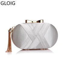 GLOIG/женские вечерние сумки с кисточками, украшенные металлическим бантом, роскошные свадебные сумки года, клатч на день невесты, вечерние вечерняя сумочка на цепочке, сумки