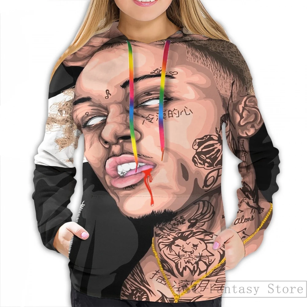 Women Мужские толстовки, свитшоты для женщин funny Lil Skies print casual hoodie Streatwear - Цвет: Women