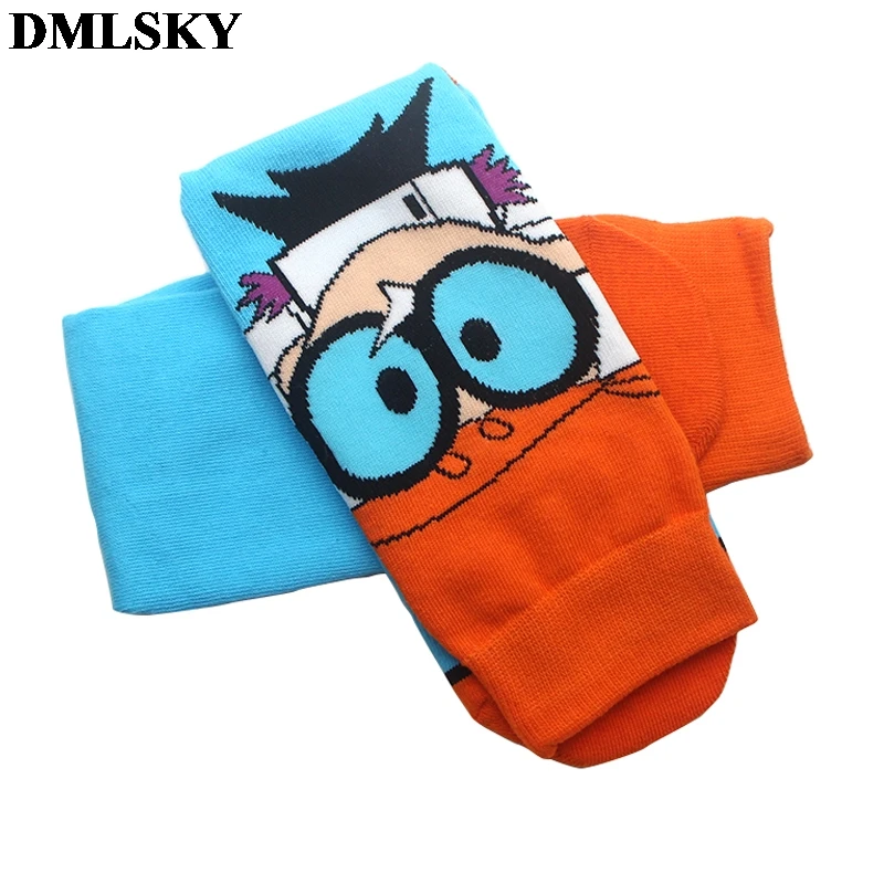 20 пар/лот DMLSKY Dexter's Lab Мультяшные забавные Женские носочки мужские модные хлопковые носки с 3D принтом носки с героями мультфильмов новые носки M3718