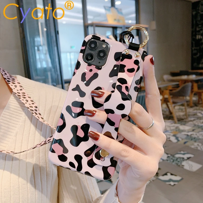Чехол для телефона с леопардовым принтом iPhone 7 11 Pro X XS MAX XR 8 6 6s Plus роскошный ремешок
