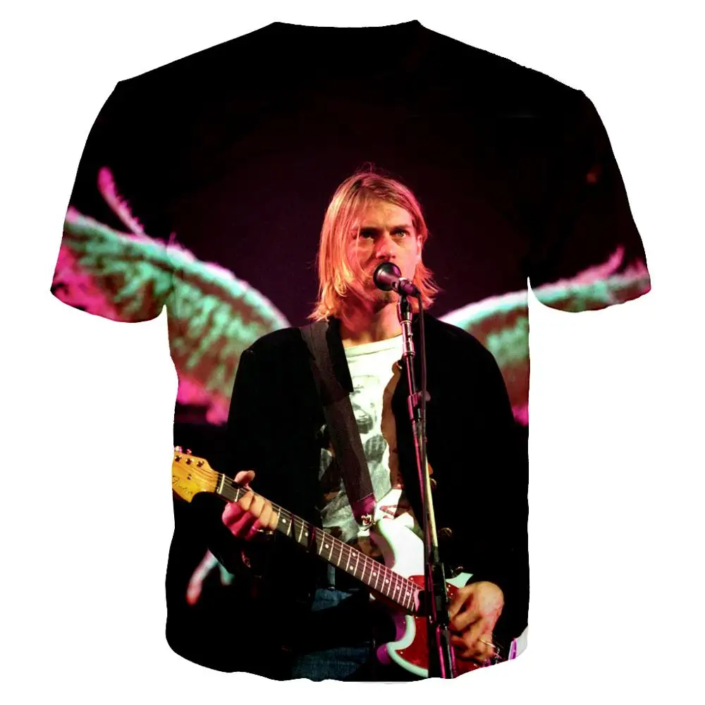 Nirvana Летняя мужская футболка с 3d принтом хип-хоп рок футболка camiseta hombre Мужская Повседневная дышащая Harajuku Мужская футболка