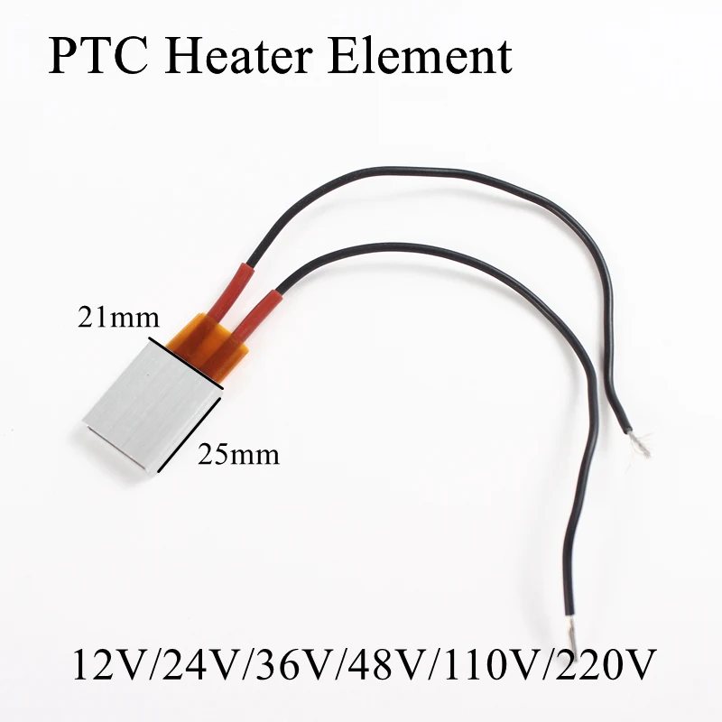 Нагревательный элемент 25x21 мм 12 В 24 36 48 110 220 PTC нагревательный постоянного