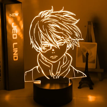 

Anime My Hero Academia Shoto Todoroki Face Design Led Night Light Lamp for Kids Child Boys Bedroom Decor Acrylic Table Lamp Gift