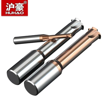 

HUHAO For Aluminum Single Tooth Spiral Milling Cutter CNC Router Bit 3 Flutes Deep Holes Thread Nano Coated Endmill 60° Tungsten