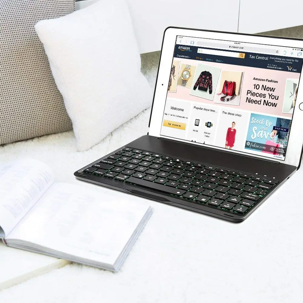 IPad Клавиатура чехол светодиодный с подсветкой iPad клавиатура с защитным чехлом чехол для iPad 6-го поколения/iPad 5-го поколения/iPad Air