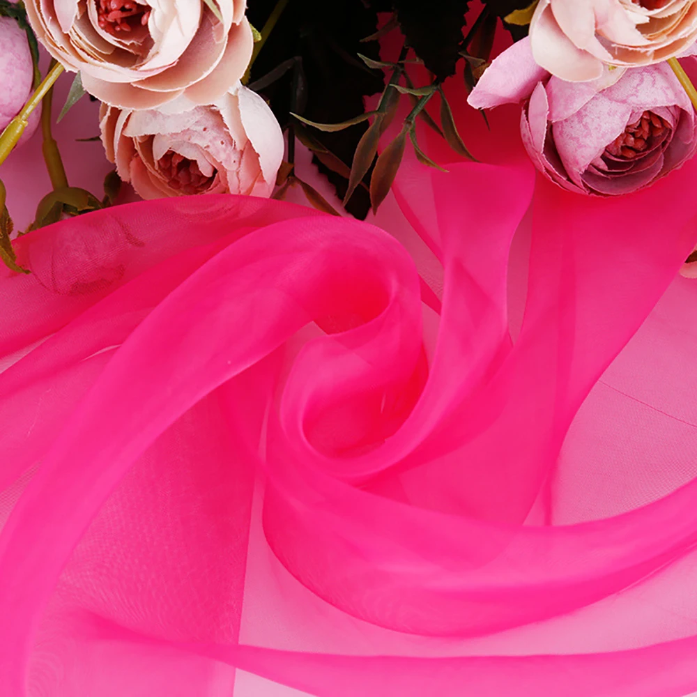 Chainho,Soft Polyester Mesh Gauze Fabric,Solid Color,DIY Material,Suitable For Decorating Weddings,Parties,Birthdays,2 Sizes,WS4