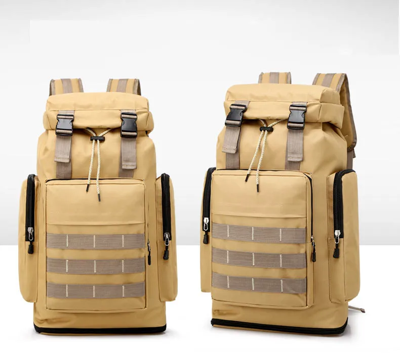 Khaki Расширение Открытый тактический дорожная сумка многослойный Карманный 3D дизайн декомпрессионный рюкзак подходит для походов рыбалки - Цвет: Khaki