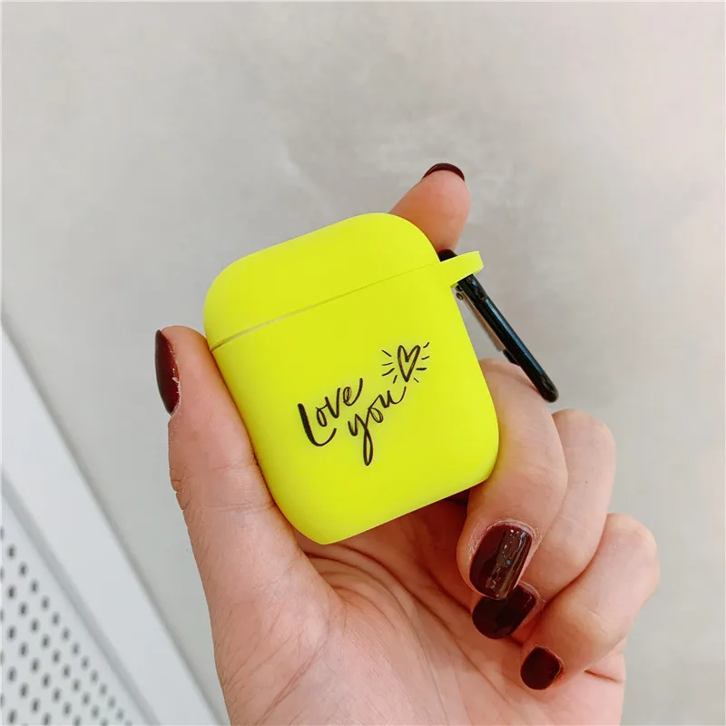 Style 5 Флуоресцентные цветные буквы чехол для Apple Airpods 2/1 чехол Bluetooth наушники мягкий чехол для Airpod аксессуары для наушников Чехол - Цвет: Style 5