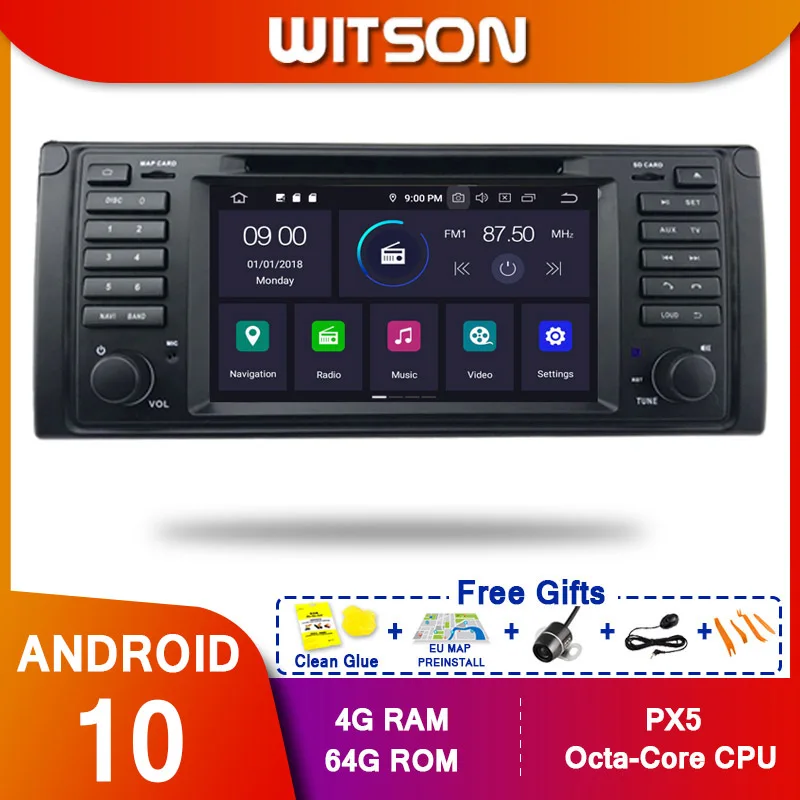 WITSON Android 10 0 Восьмиядерный (Восьмиядерный) Автомобильный Dvd GPS плеер для BMW E53 4 Гб
