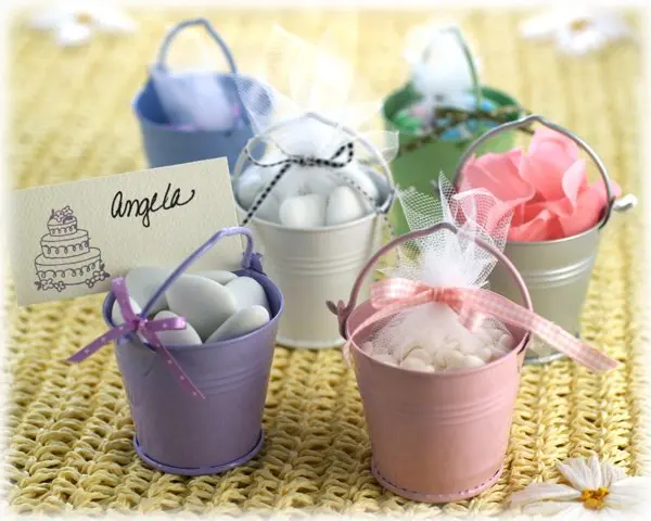 

20pcs Metal Mini Bucket Colored Wedding Party Favour Box Gift Pails Candy Box