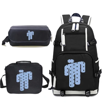 

3pcs/sets Billie Eilish Backpack for Teenager Boys Girls Hip Hop Children School Bags Rapper Backbag Student School Backpack Bag