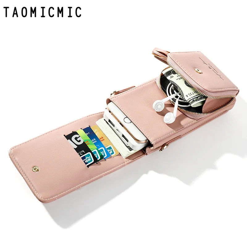 

YIZHONG Leather Multipurpose Wristlets Wallets and Purses for Women Mini Cellphone Pocket Shoulder Bag Female Messenger Bag Sac