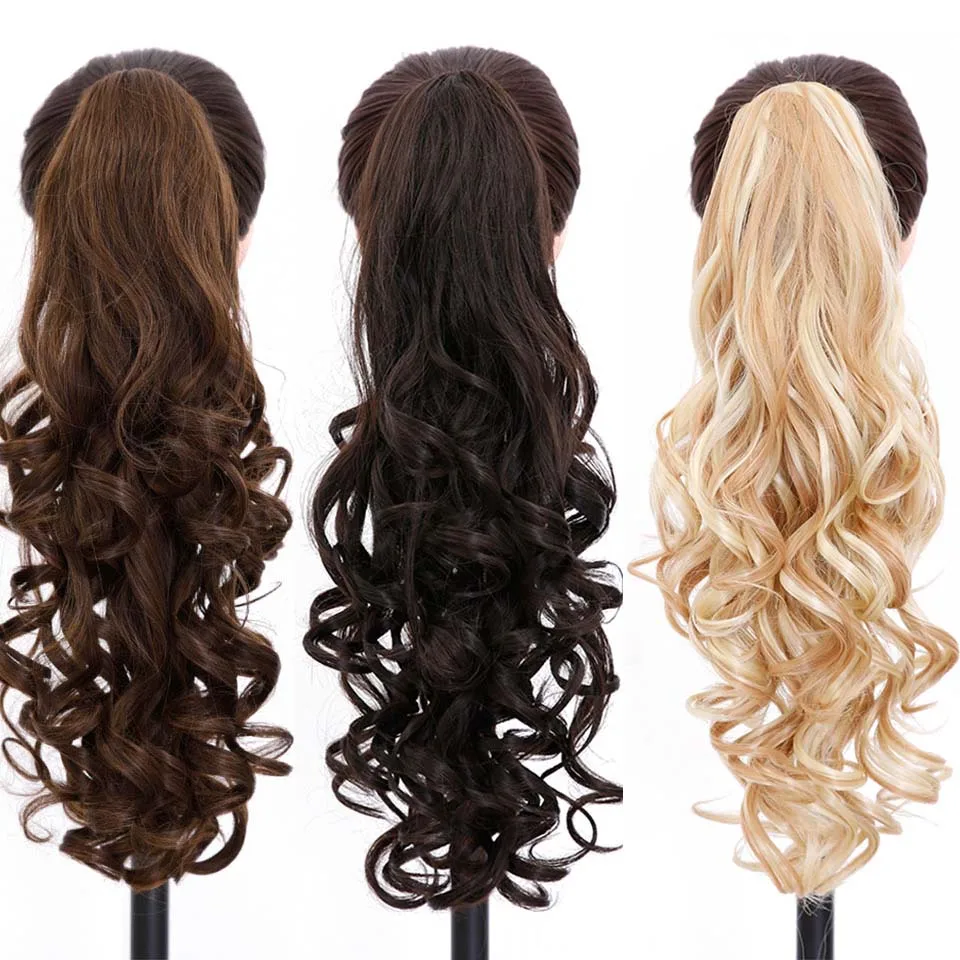 Synthetic Long Curly Ponytail Claw Natural False Hair Clip In Hair Extensions For Women Heat Resistant Hairpieces LUPU