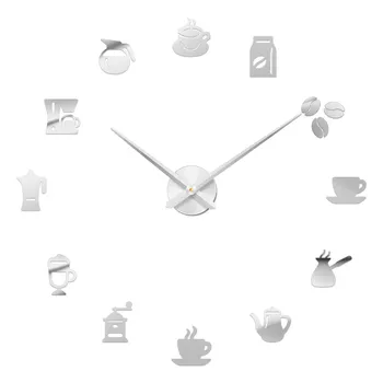 

DIY Wall Clock Creative 3D Mirror Surface Sticker Home Office Room Decoration Clocks Simple Style Childish Household Decoration