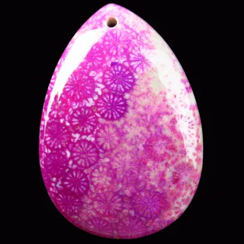 

1Pcs Beautiful Natural Peachblow Nipomo Coral Teardrop Pendant Bead 48x34x7mm DP247