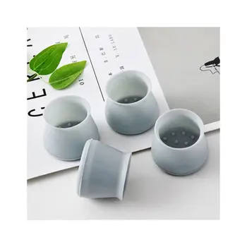 

4pcs/set Silicone Chair Leg Caps Feet Pads Furniture Table Covers Socks Floor Protectors Round Bottom Non-Slip Cups