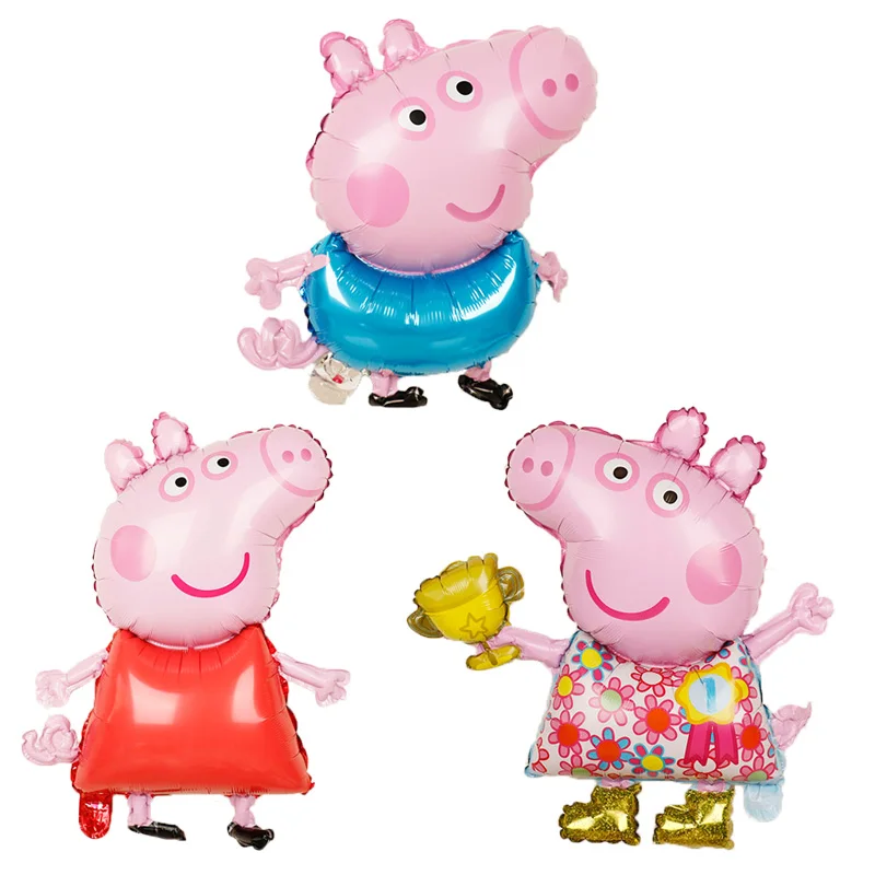 30 шт./лот Peppa фигурка свиньи воздушный шар Peppa Джордж фольгированные шары детский душ С Днем Рождения Вечеринка комната Dcorations детские игрушки подарок - Цвет: 30pcs mix