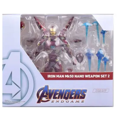 with box Мстители СВЧ Железный человек Mark 85 Mark 50 Тони Старк фигурка игрушка для детей подарок - Цвет: with box