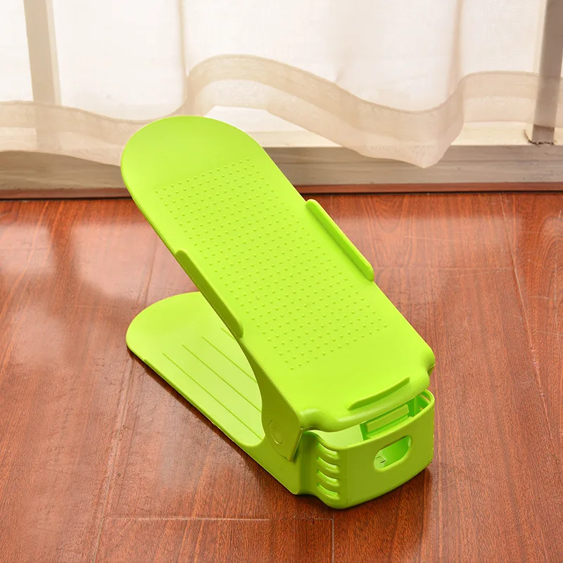 1 шт. регулируемая двойная полка для обуви пластиковая коробка для хранения обуви Органайзер для комнаты гаджет для хранения - Цвет: Смешанный цвет