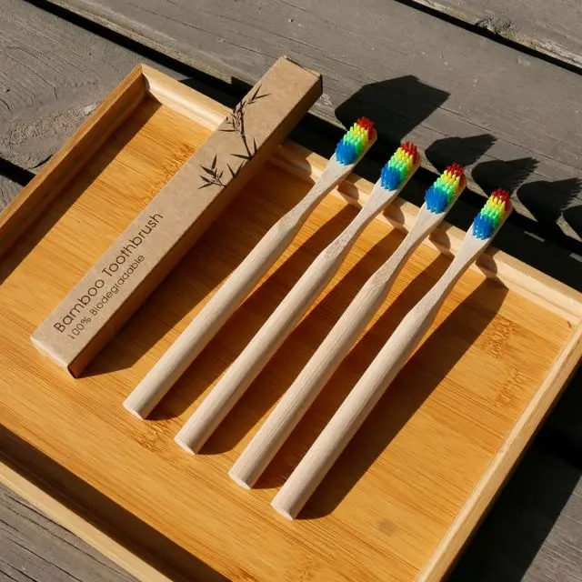 

Natural Bamboo Toothbrush Environment Wooden Rainbow Bamboo Toothbrush Oral Care Soft Bristle Oral Care