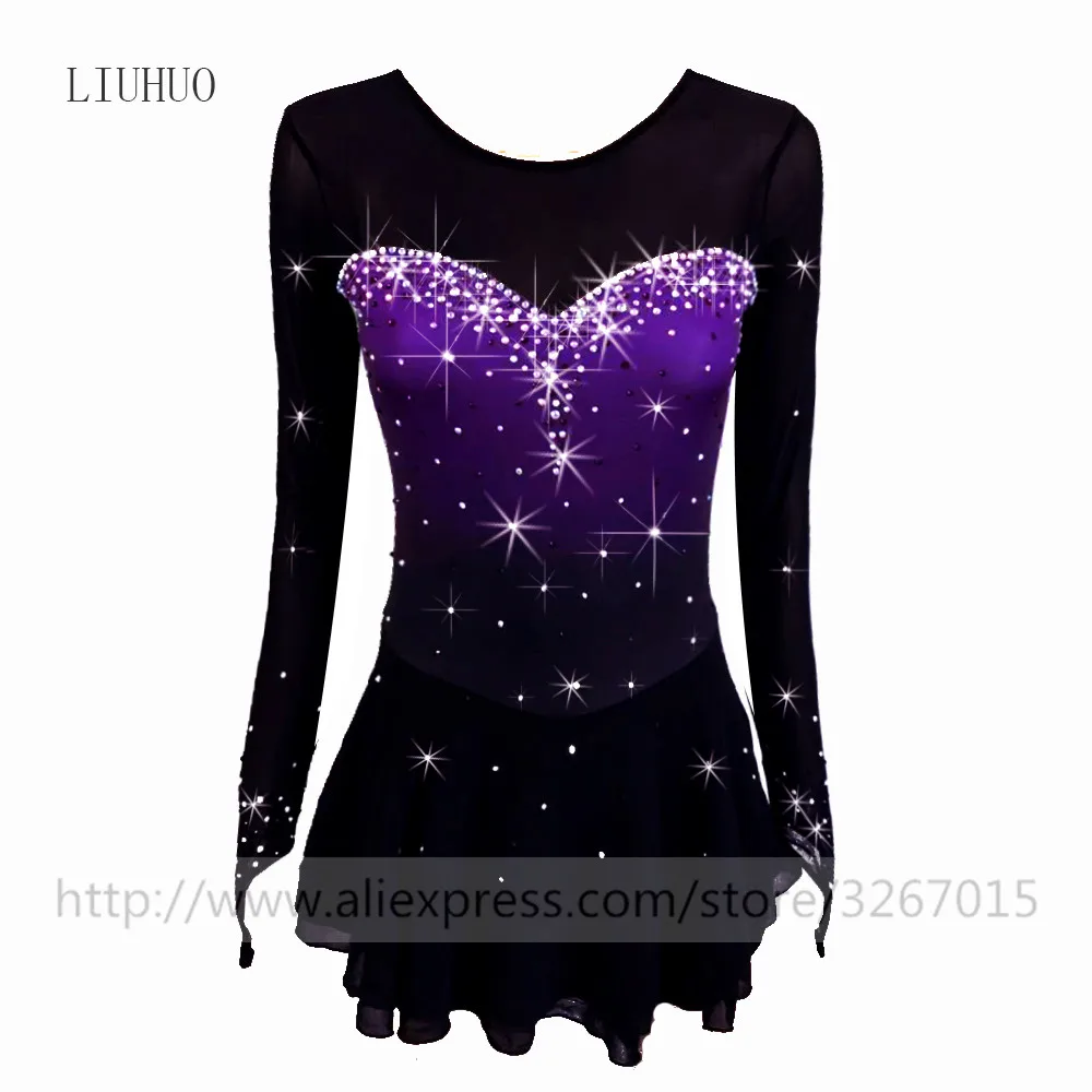 

LIUHUO Figure Skating Dress Women's Girls' Ice Skating performance Rhythmic gymnastics competition Dance Leotard Costume Purple