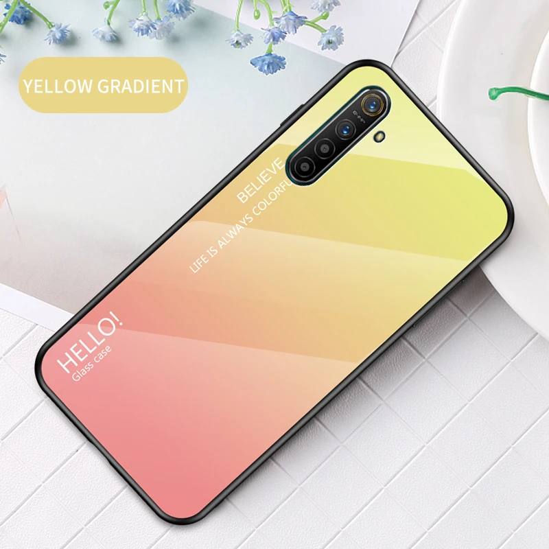 Realme XT чехол 6,4 дюймов роскошный мрамор закаленное стекло Мягкий ТПУ чехол противоударный телефон задняя крышка Realme X2 защитный чехол - Цвет: style 2