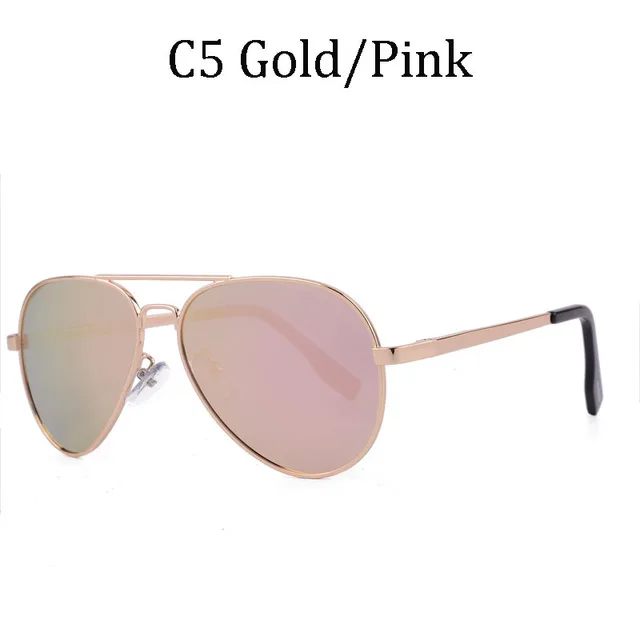 Новые модные роскошные поляризованные красивые детские клевые солнцезащитные очки для мальчиков и девочек, брендовые дизайнерские авиаторы поляризационные rayeds из сплава - Цвет линз: C5